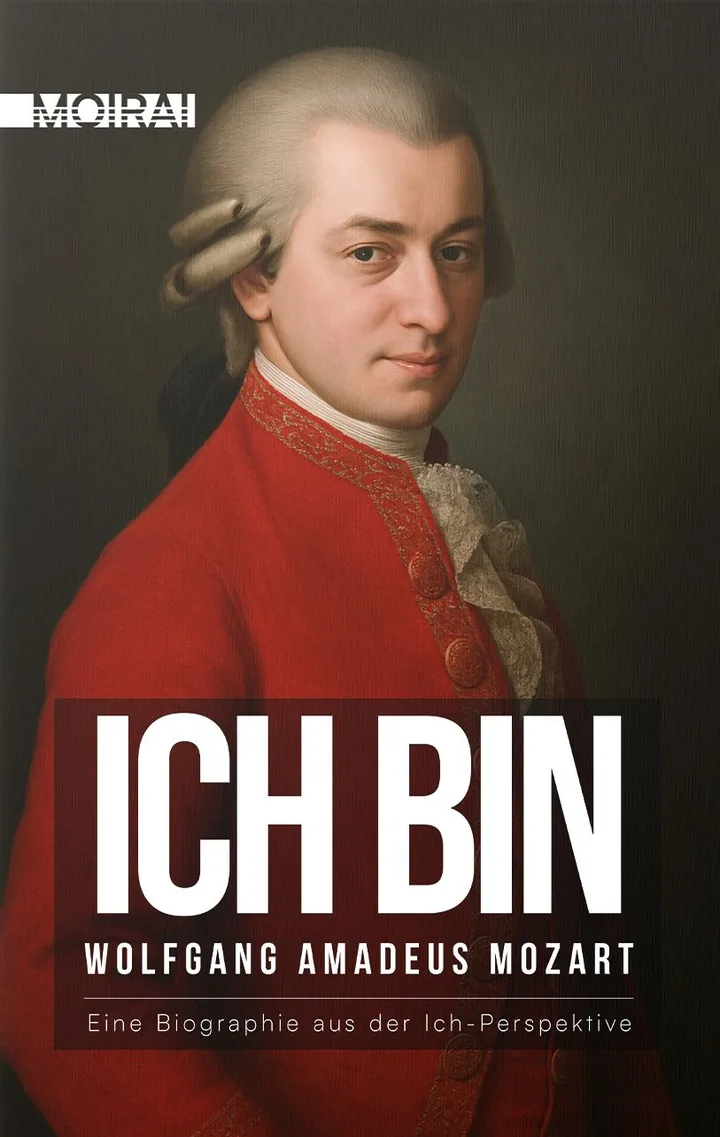 Cover of Ich bin Wolfgang Amadeus Mozart, cover design by Martin Neumann