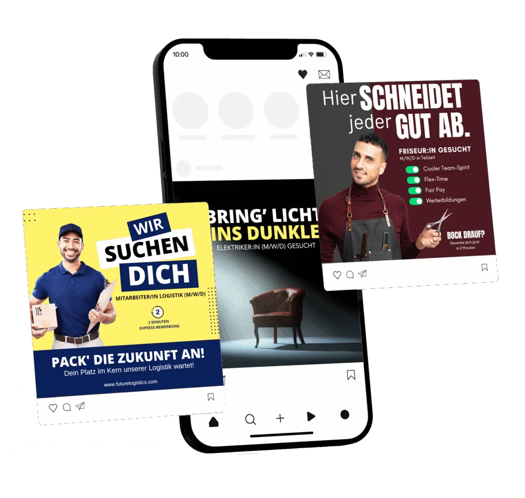 Simple Recruiting: Employer branding for social recruiting: logo, colours, templates and ads.