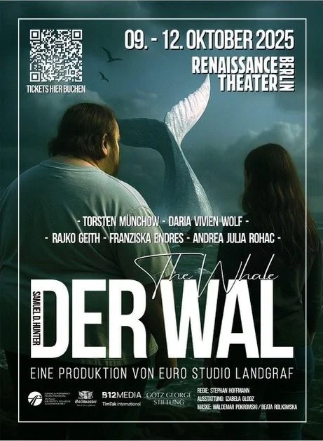 Der Wal (The Whale), theatre poster for the Renaissance-Theater Berlin, designed by Martin Neumann